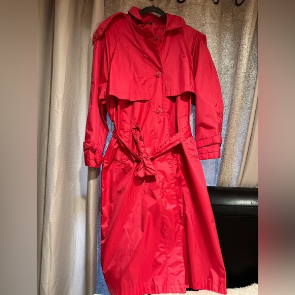 Worthington Jackets & Blazers - Vibrant Red‎ pink Trench Coat